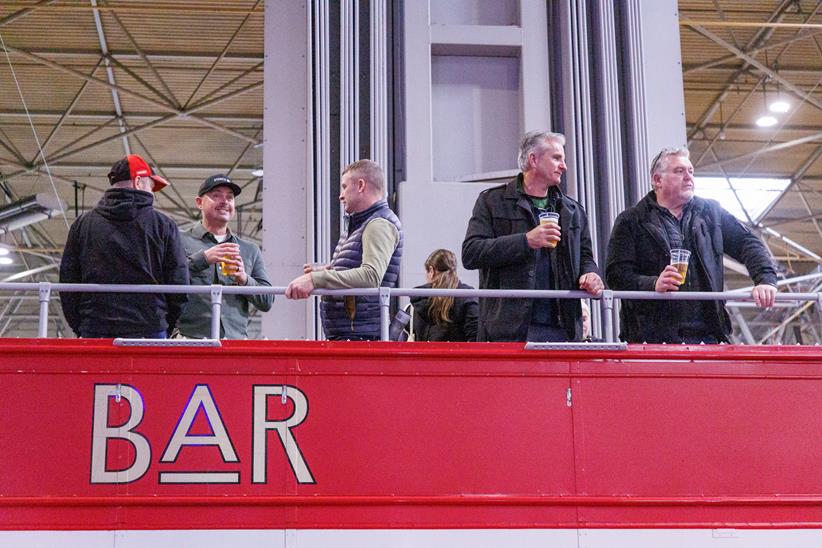 Motorcycle Live visitors enjoy a drink