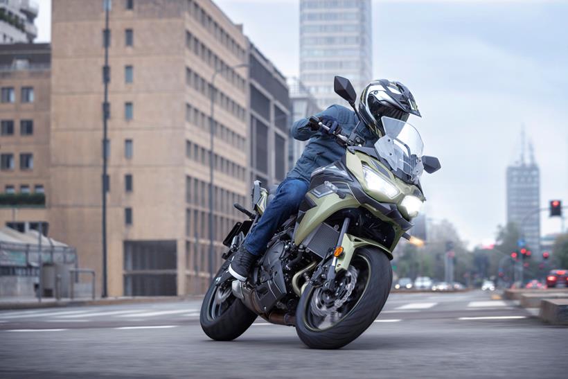 Kawasaki Versys turning in town