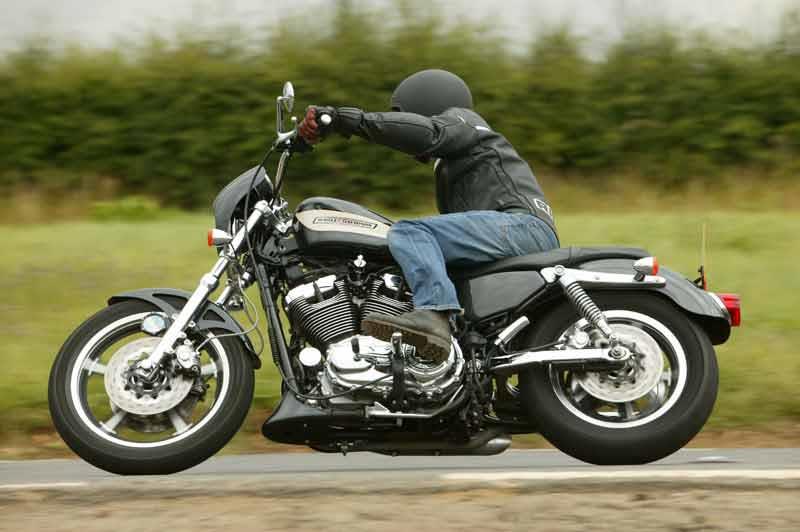 Harley davidson sportster custom 1200 motorbike hi-res stock