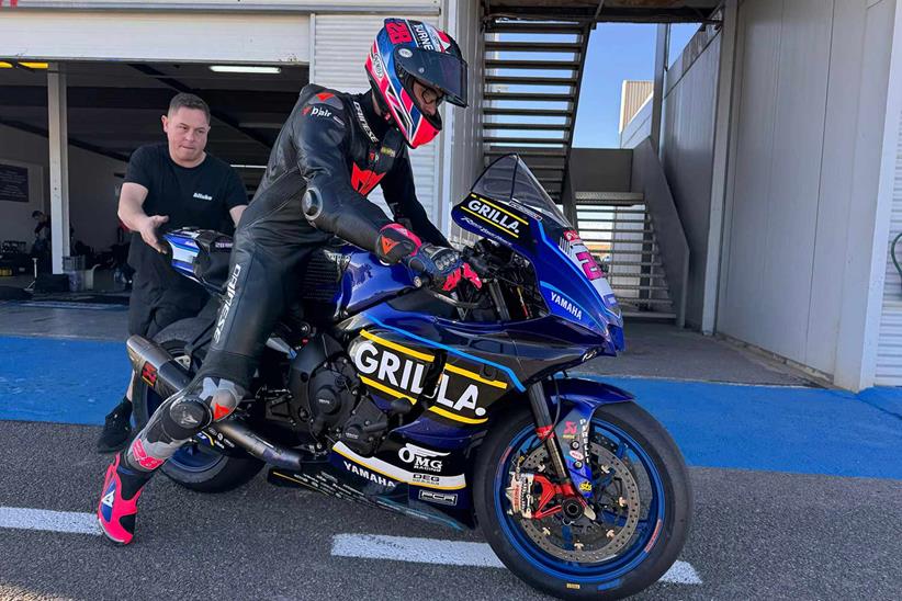 Bradley Ray gets comfortable back on his OMG Racing Yamaha R1 in Almeria