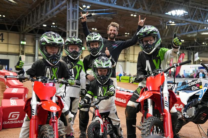 Children on the Supercross experience at Motorcycle Live 2024