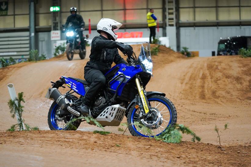 Attendee at Motorcycle Live 2024 on the Adventure course