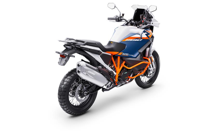 KTM 1390 Super Adventure R rear exhaust side view