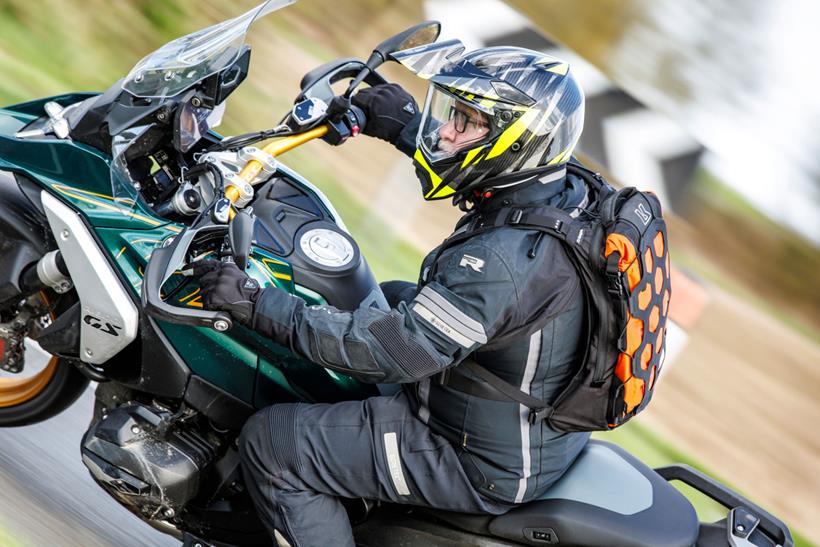 AGV AX9 helmet worn on road ride