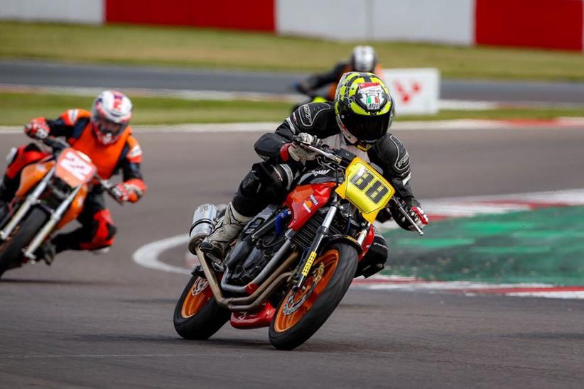 Honda CB500 cornering on track