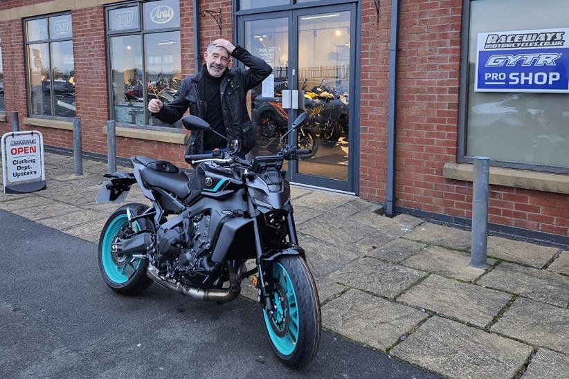 Winner George Stoddart with his Yamaha MT-09 Y-AMT