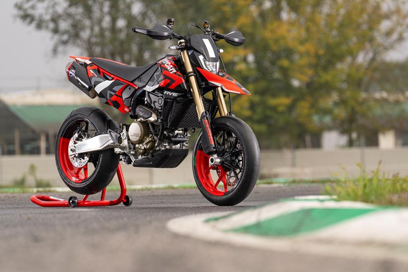 Ducati Hypermotard 698 Mono parked on a track