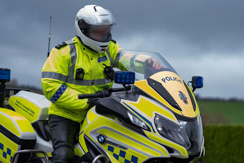 Police motorcyclist close-up