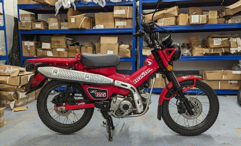 A side view of the Honda CT125 Hunter Cub