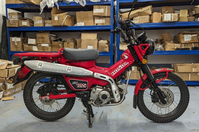 A side view of the Honda CT125 Hunter Cub