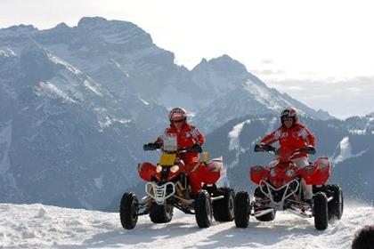 Stoner and Capirossi enjoying the Ducati launch in Madonna di Campiglio