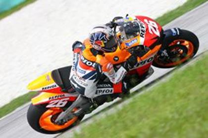 Pedrosa was unhurt after his low speed crash 