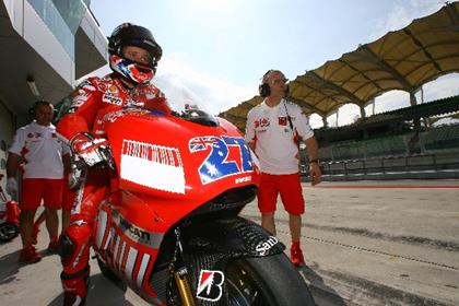 Casey Stoner had to cut his testing short 