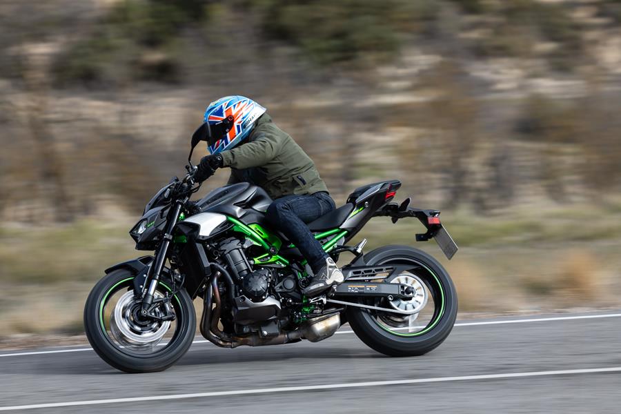 2025-on Kawasaki Z900 left hand side ride by shot