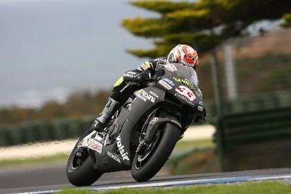 Melandri on track at Phillip Island before his crash