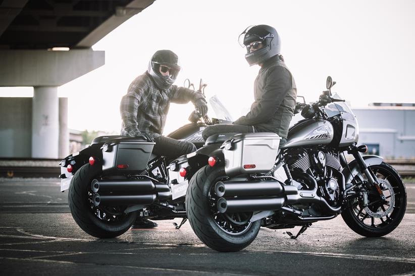 2025 Indian Sport Chief RTs parked up with riders