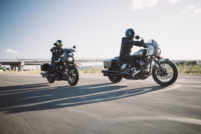 2025 Indian Sport Chief RTs riding on a straight road