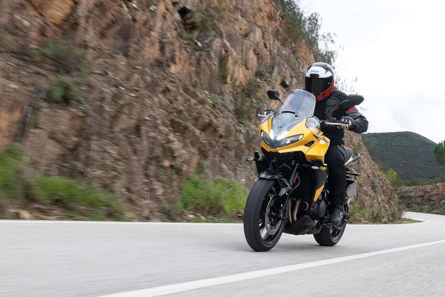 2025-on Triumph Tiger Sport 800 cruising through the canyon