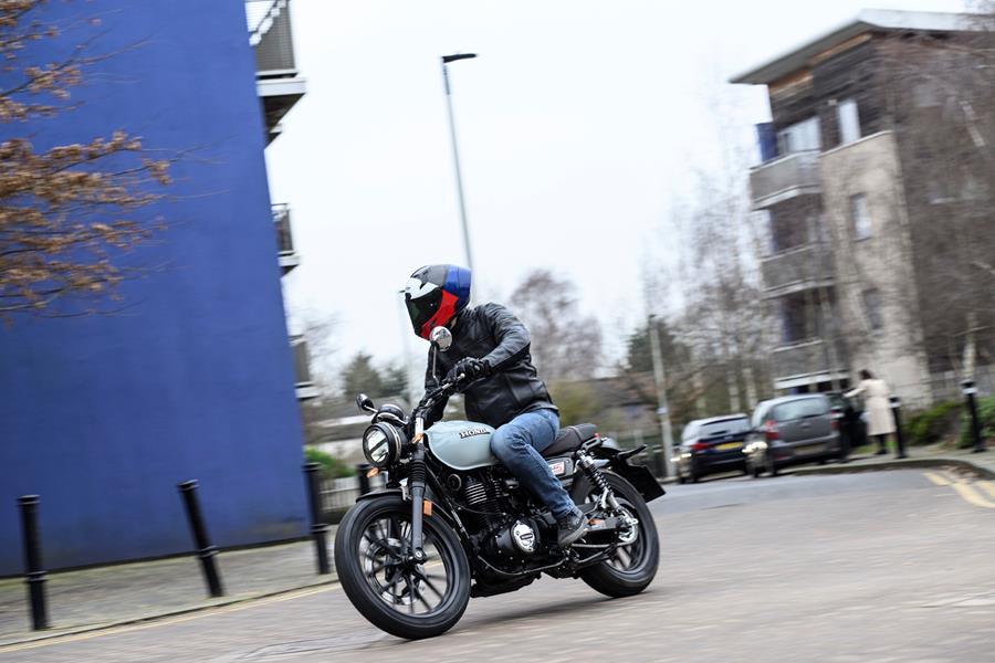 2025-on Honda GB350S ripping through a town