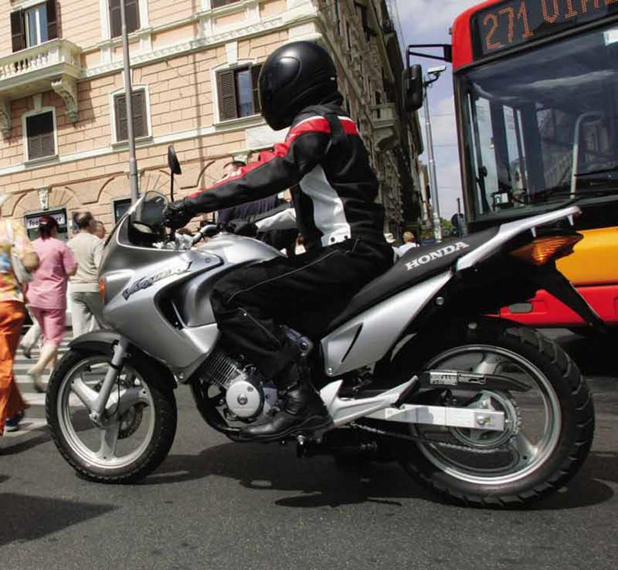 Honda Varadero 125 ridden in the city