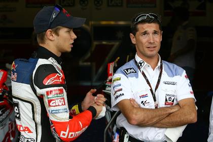 Cecchinello (pictured with Stoner last year) is proud to have heped the young Australian