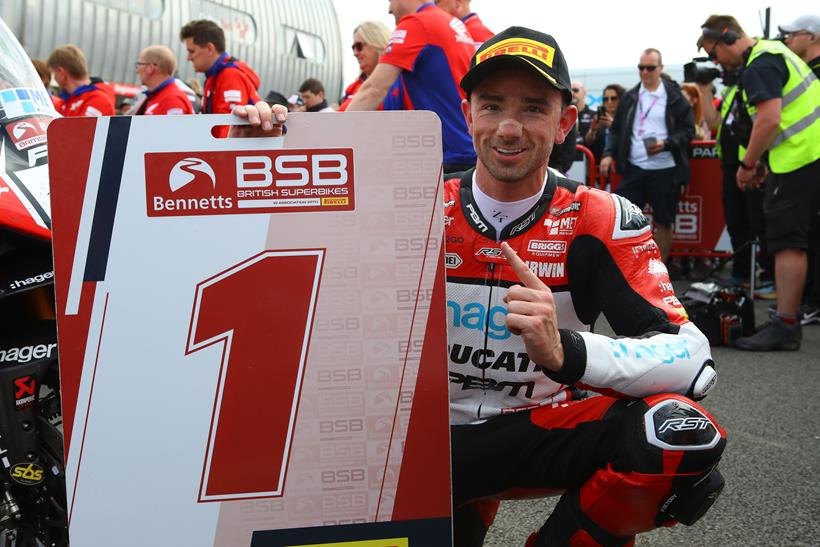 Glenn Irwin celebrates a race victory