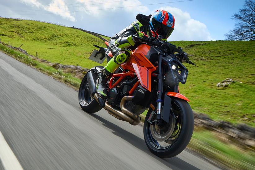 KTM 1390 Super Duke R Evo on the road