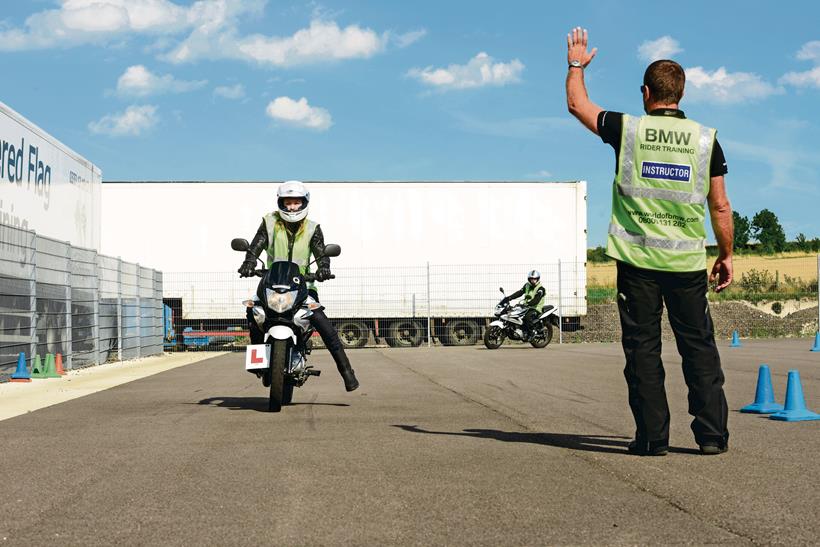 Emergency stop during motorcycle training