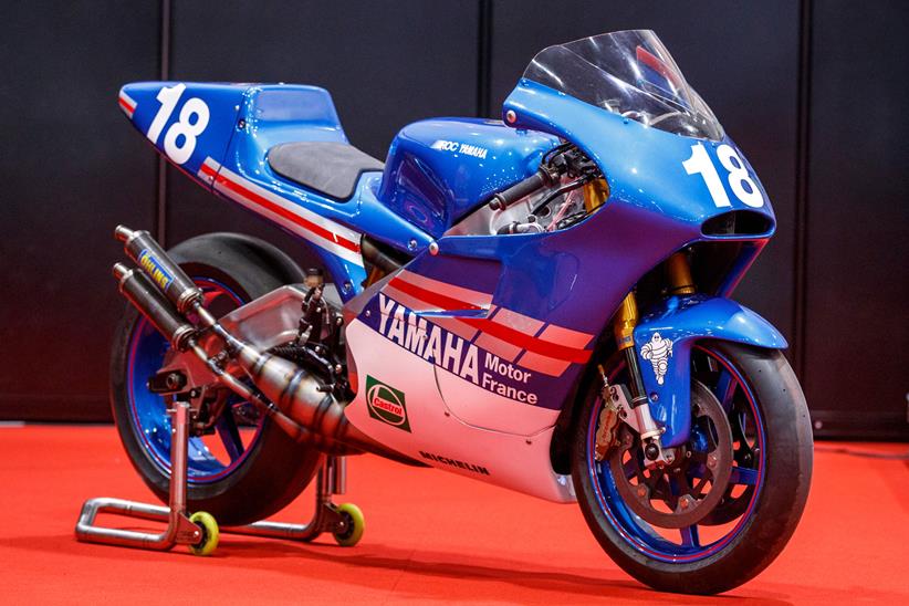 Side view of the restored Yamaha Grand Prix racer