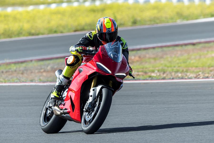 2025-on Ducati Panigale V2 S accelerating on track