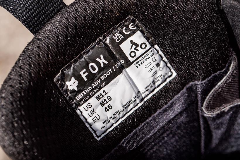 Fox Defend boots CE label