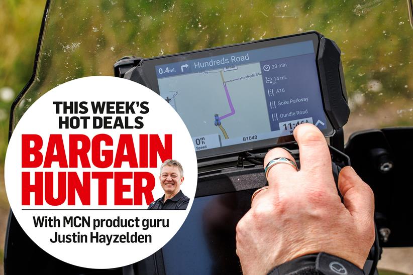 Configuring the Garmin Zumo XT, with MCN's Bargain Hunter logo