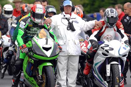 Michael Rutter and Dean Silvester get ready to try out the course (pic: Pacemaker Press)