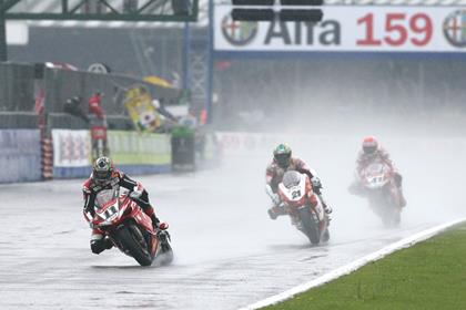 Riders have struggled with appalling conditions all day at Silverstone