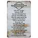 A biker's prayer plaque