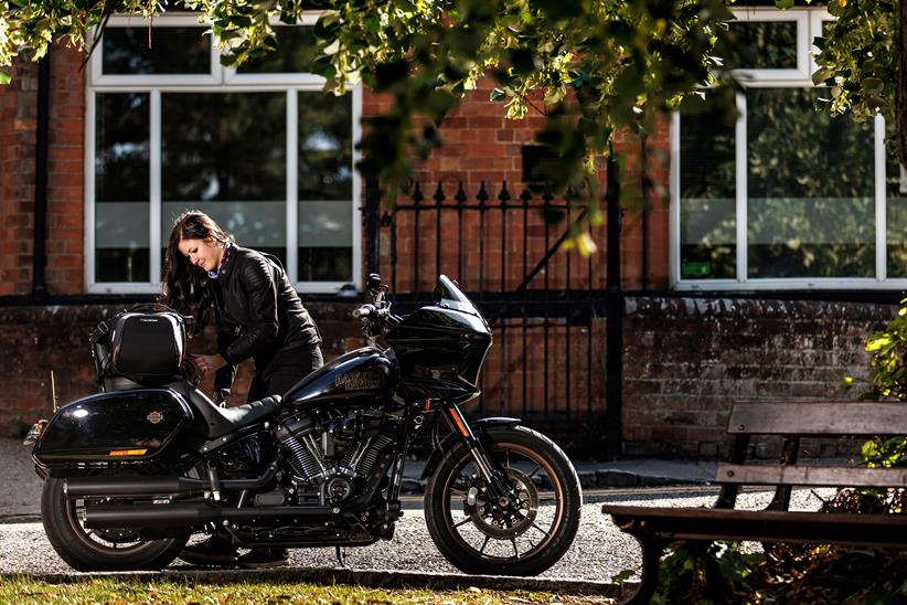 Lady rider with Harley-Davidson