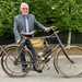 George Beale with the British Motor Traction Company motorised bicycle