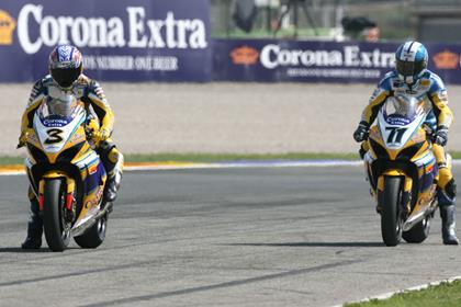 Alstare Suzuki pair Biaggi and Kagayama have been testing at the Lausitzring