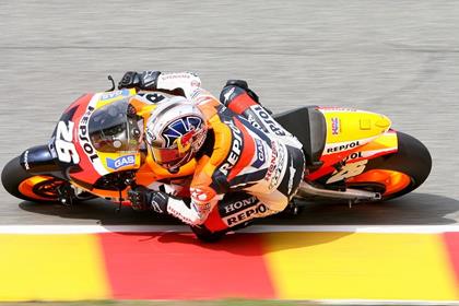 Dani Pedrosa took the fastest time in the opening practice session for the Catalunya MotoGP