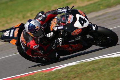 HM Plant Honda's Jonathan Rea has set a blistering pace at the Cadwell Park British Superbike test