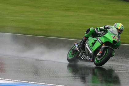 Anthony West shows his wet weather form in this mornings British MotoGP warm-up session