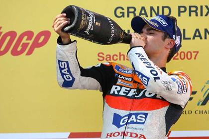 Dani was 'delighted' with his win at the Sachsenring and celebrated accordingly