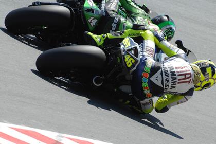 Valentino Rossi crashes out at the Sachsenring