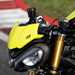 2025 Triumph Speed Triple 1200 RX close up of the small fly screen