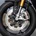 2025 Triumph Speed Triple 1200 RX detailed shot of the Brembo front brakes