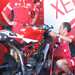 Troy Bayliss' motorcycle is worked on in the Xerox Ducati garage