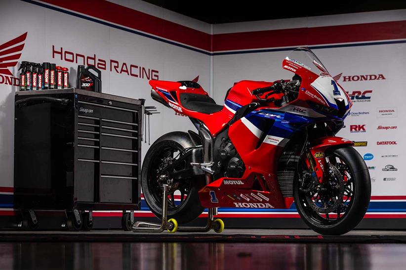 Jack Kennedy's Honda CBR600 with the number one plate.