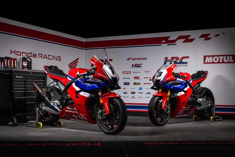 John McGuinness' number one TT bike and Dean Harrison's number three machine.