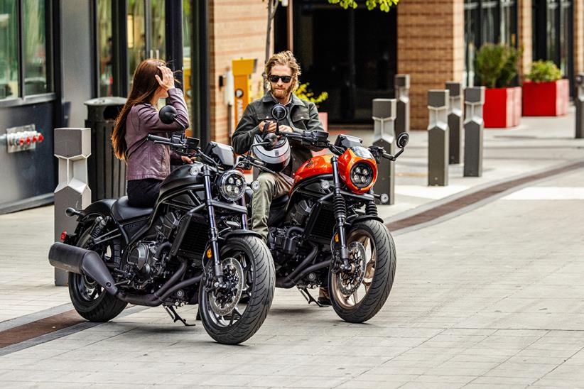 Honda CMX1100 Rebel cruisers parked up