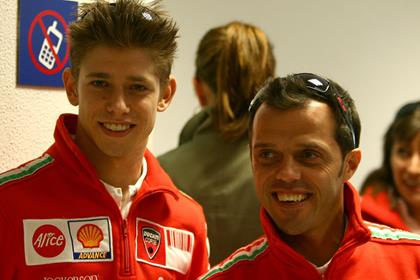 Casey Stoner is sad to see his teammate Loris Capirossi go to Suzuki